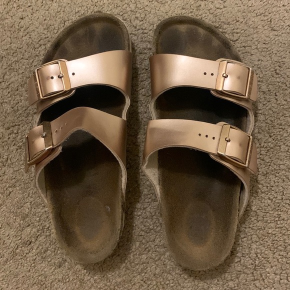 Rose gold Birkenstocks size 34 - Picture 1 of 7
